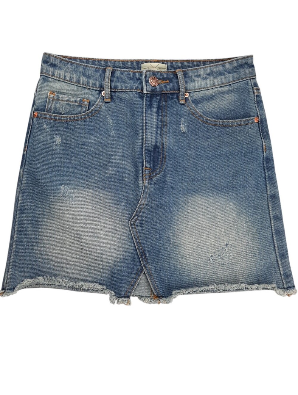 Thread & Supply Cotton Denim Blue Jean Skirt SZ XS